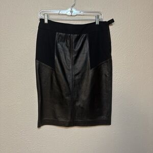Etcetera black leather Pencil Skirt Knee-Length